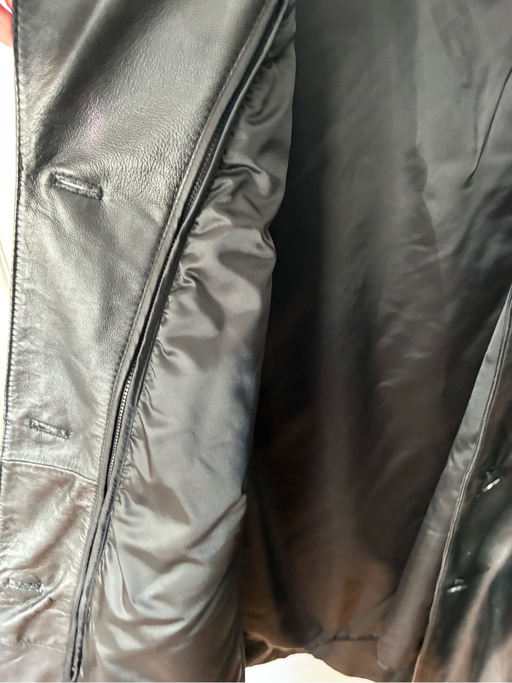 Danier Black Leather Longline Button Coat with removable liner - Picture 6 of 14